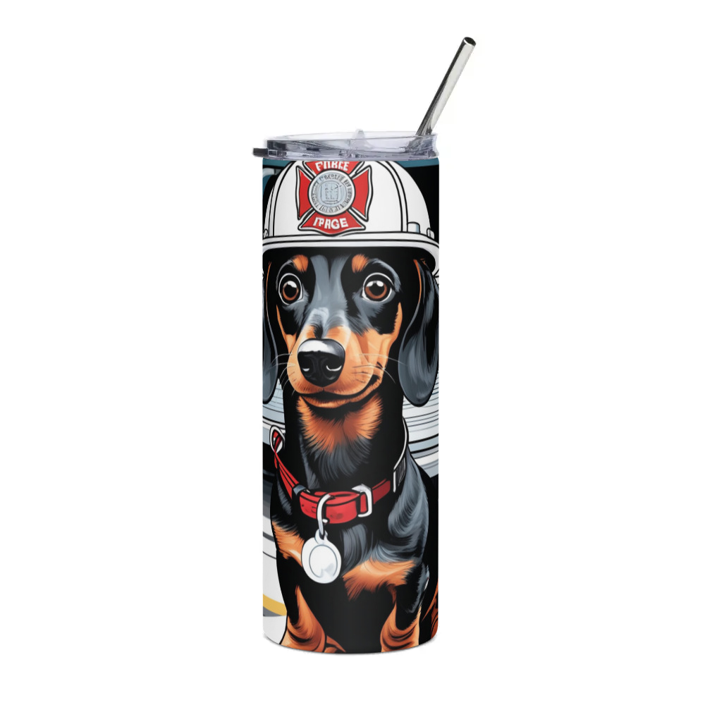 PugMug Custom Black Dachshund Stainless Steel Tumbler