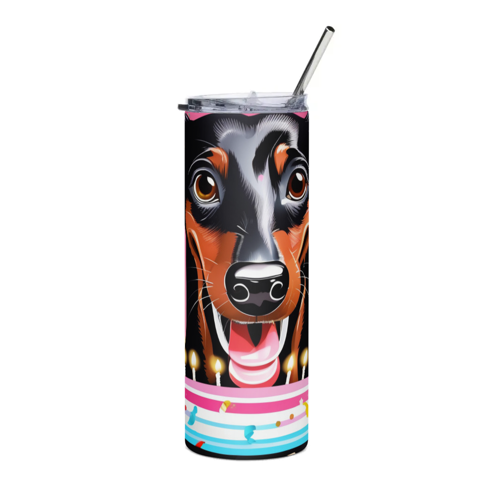 PugMug Custom Black Dachshund Stainless Steel Tumbler