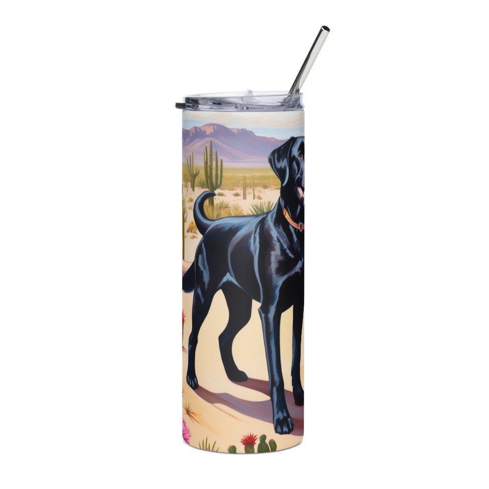 PugMug Custom Black Labrador Retriever Stainless Steel Tumbler