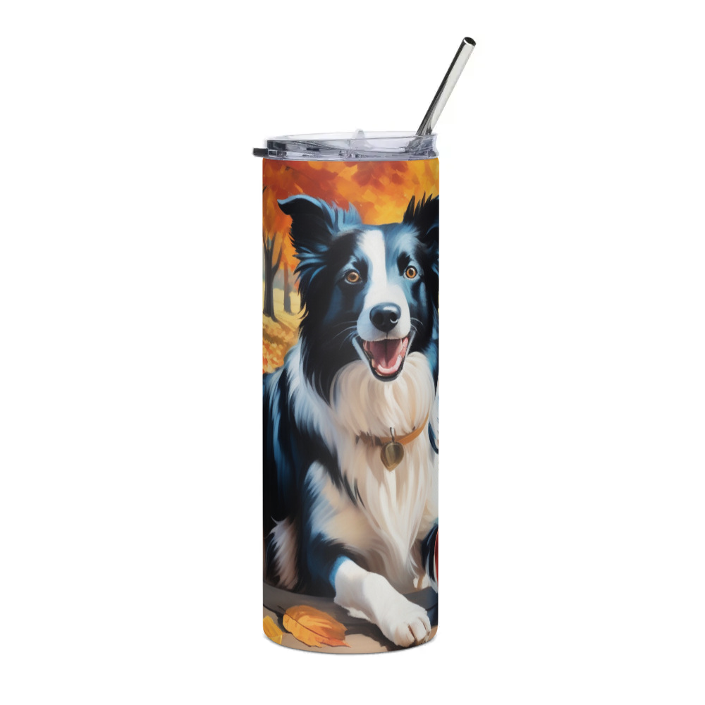 PugMug Custom Border Collie Stainless Steel Tumbler