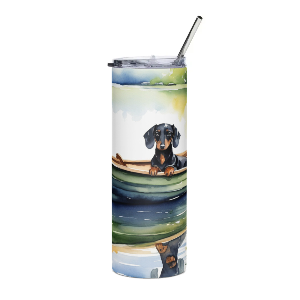 PugMug Custom Black Dachshund Stainless Steel Tumbler