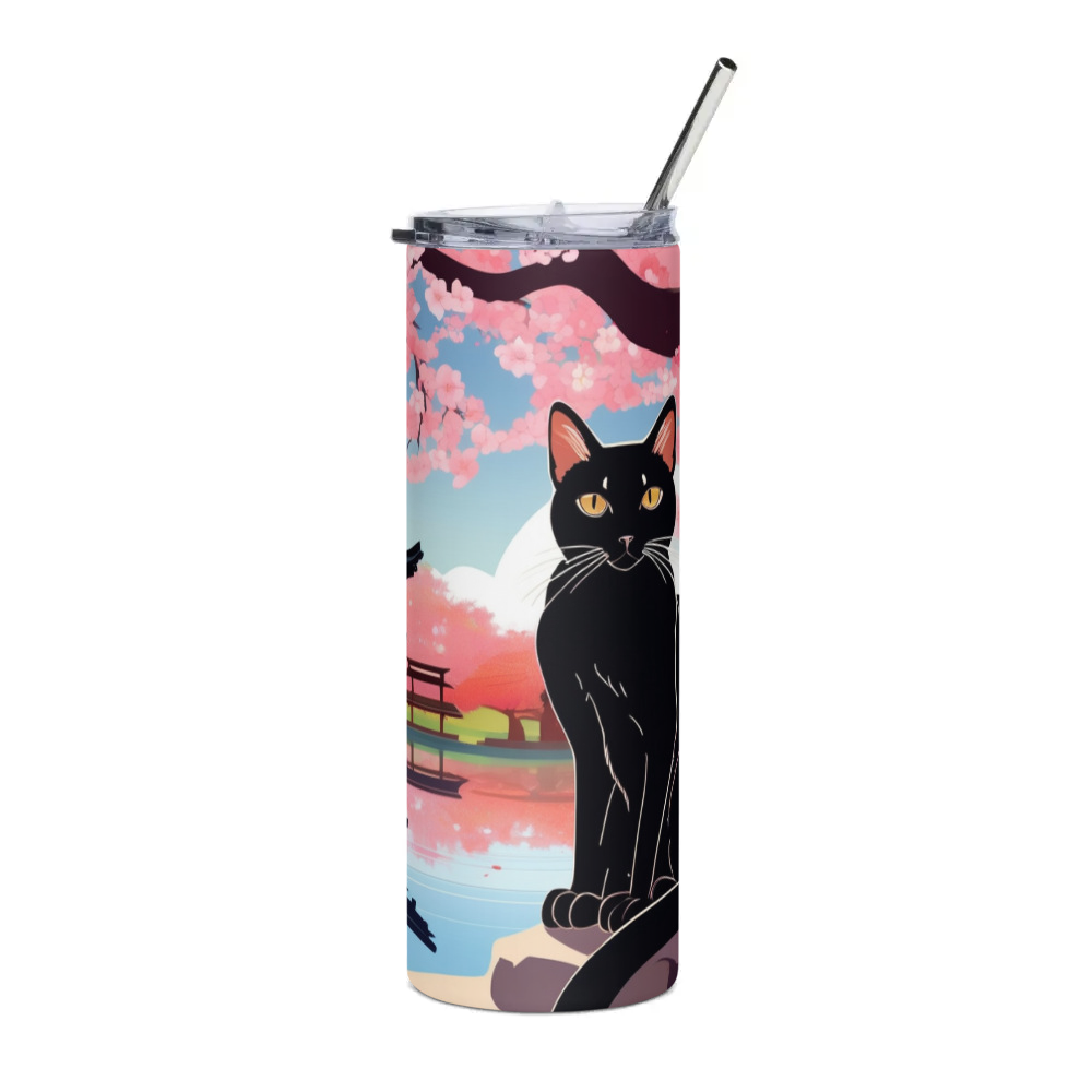 PugMug Custom Black Abyssinian Cat Stainless Steel Tumbler