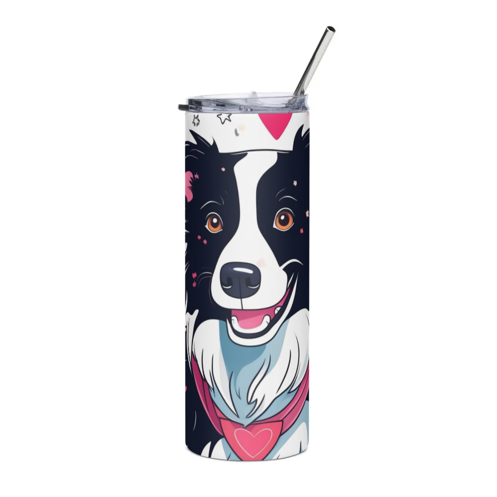 PugMug Custom Border Collie Stainless Steel Tumbler