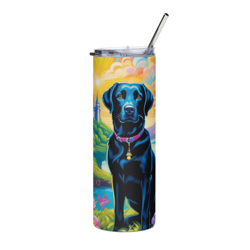 PugMug Custom Black Labrador Retriever Stainless Steel Tumbler