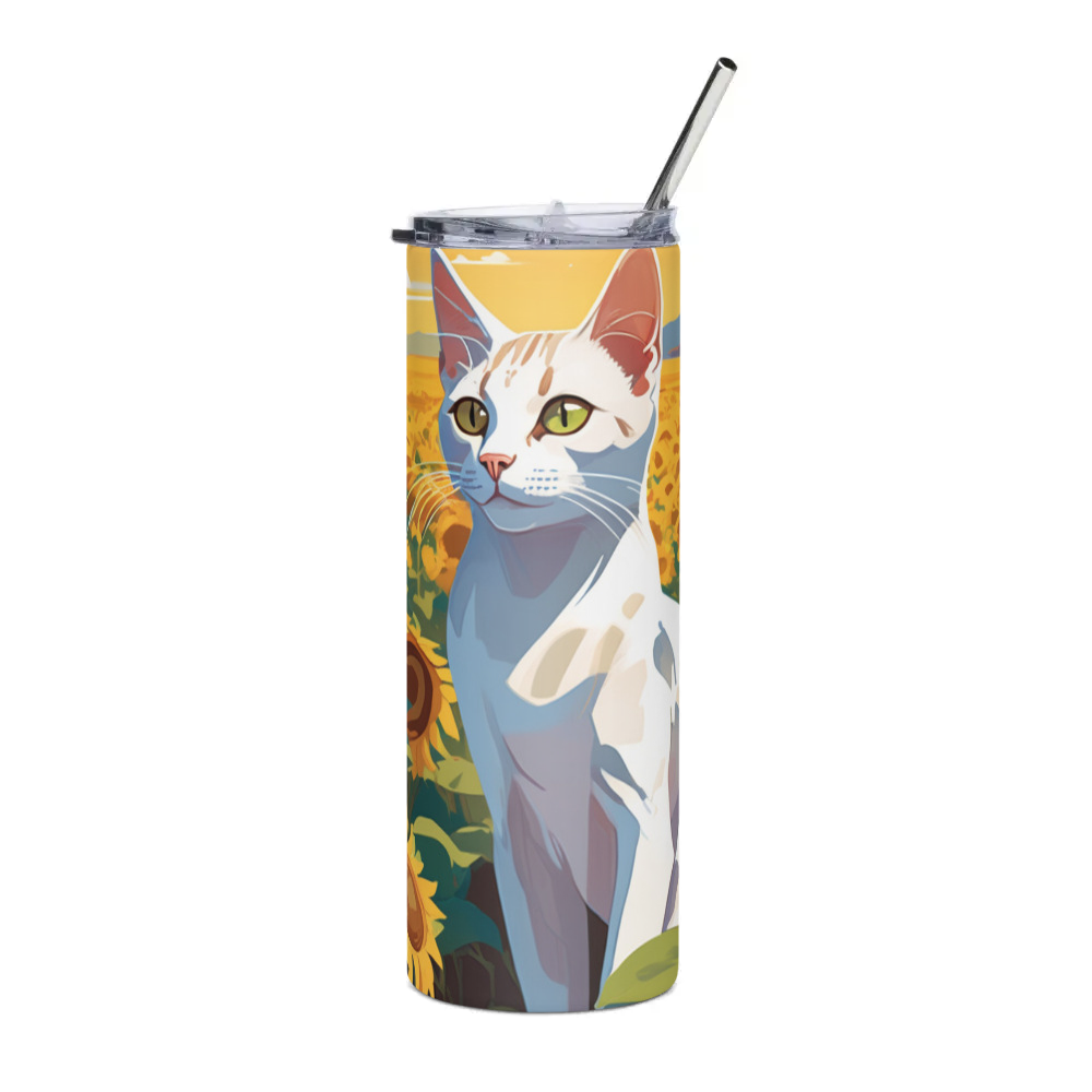 PugMug Custom White Abyssinian Cat Stainless Steel Tumbler