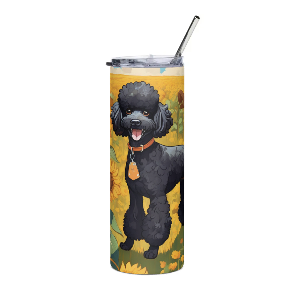 PugMug Custom Black Poodle Stainless Steel Tumbler