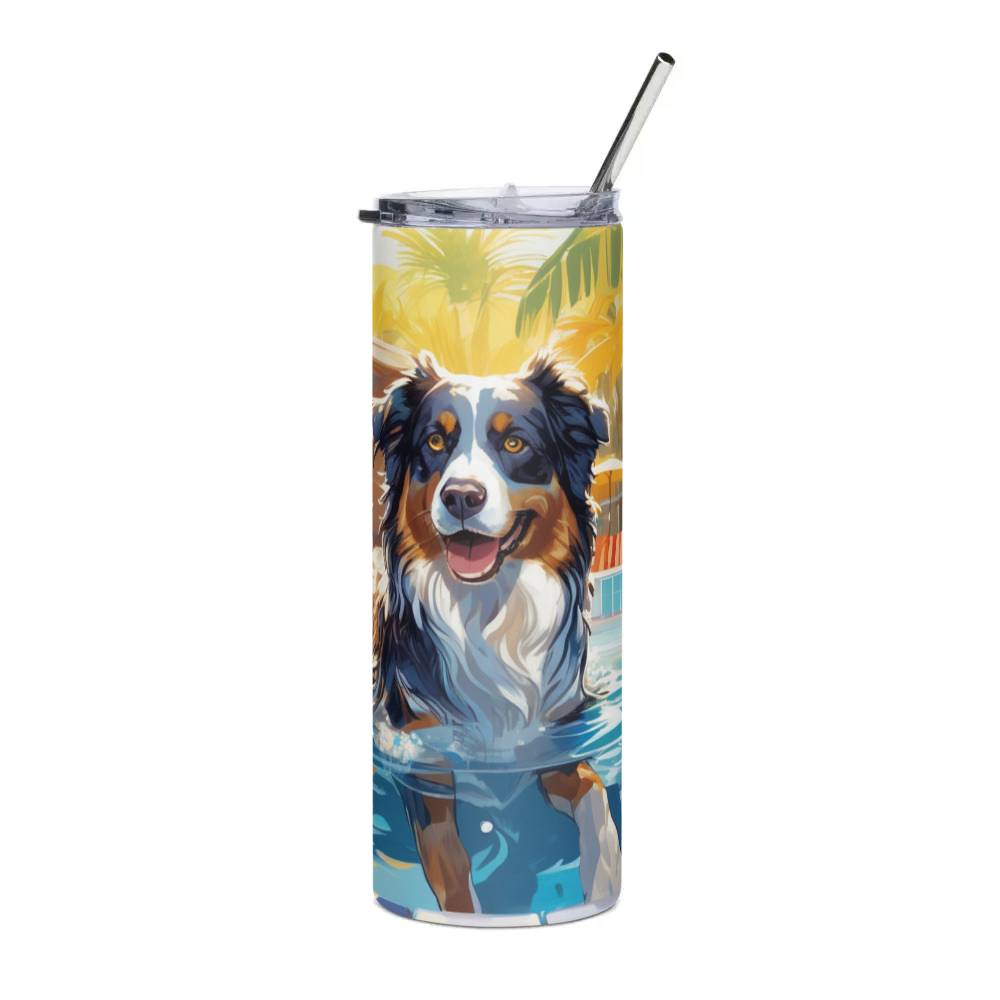 PugMug Custom Miniature American Shepherd Stainless Steel Tumbler