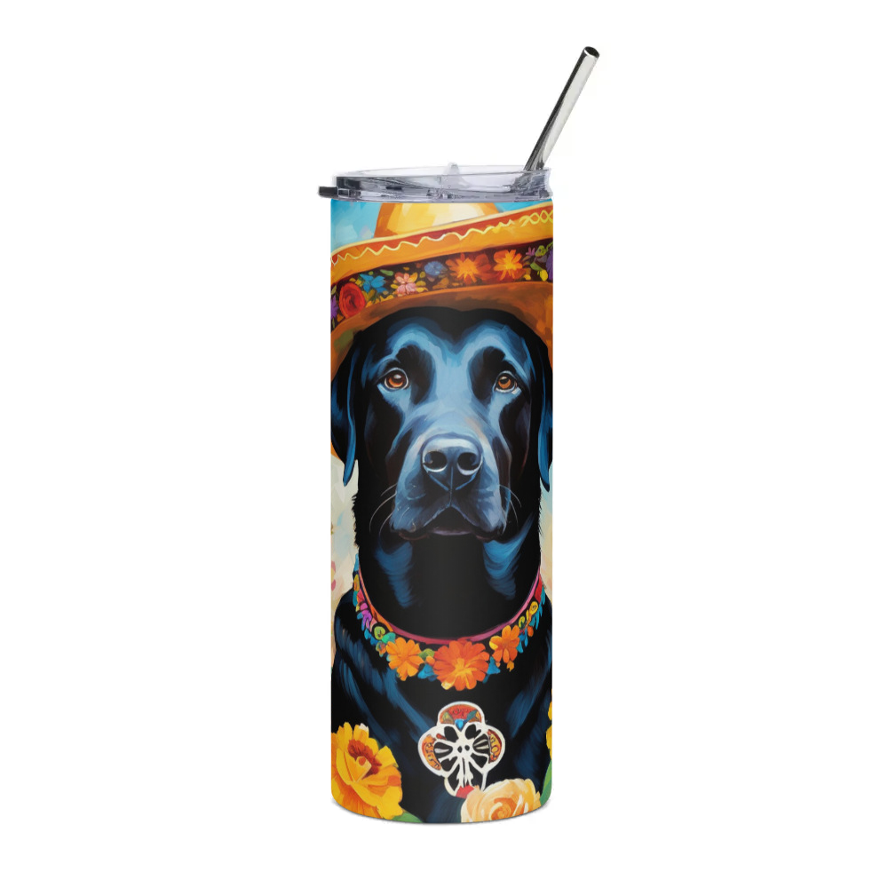 PugMug Custom Black Labrador Retriever Stainless Steel Tumbler