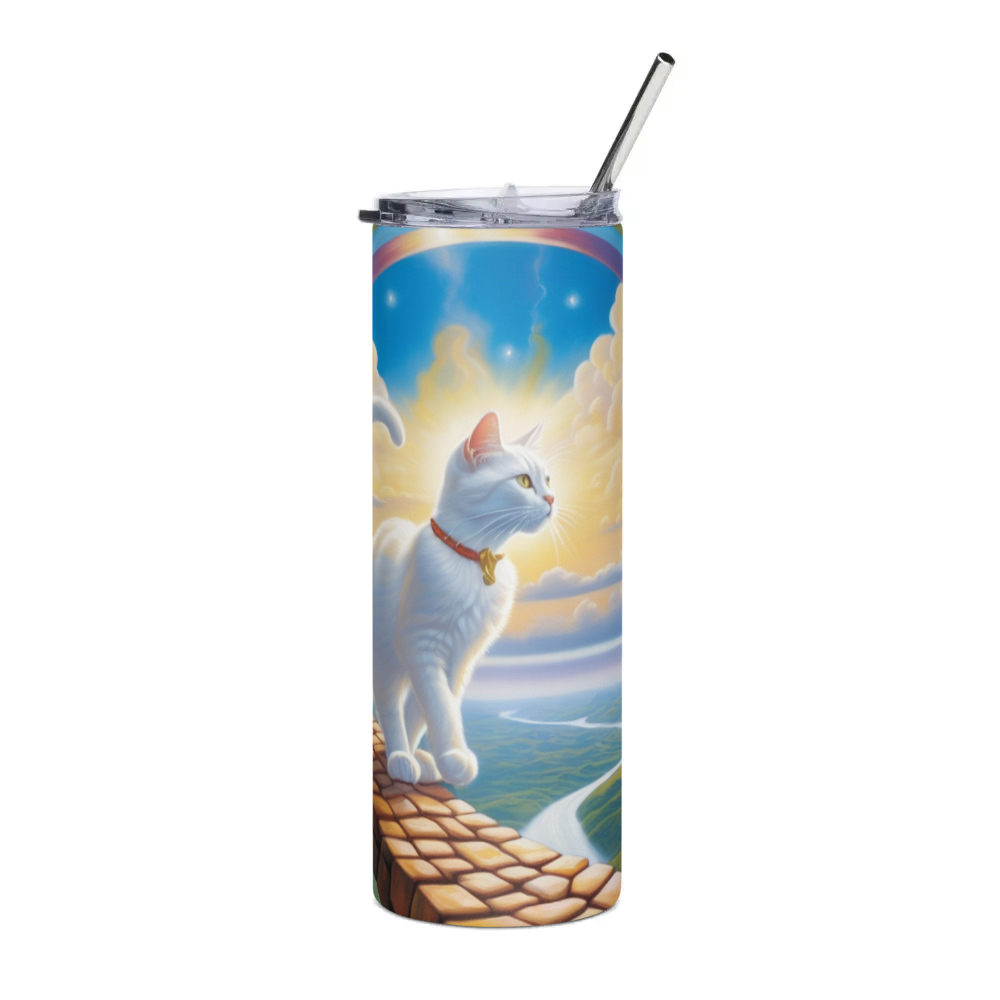 PugMug Custom White Companion Cat Stainless Steel Tumbler