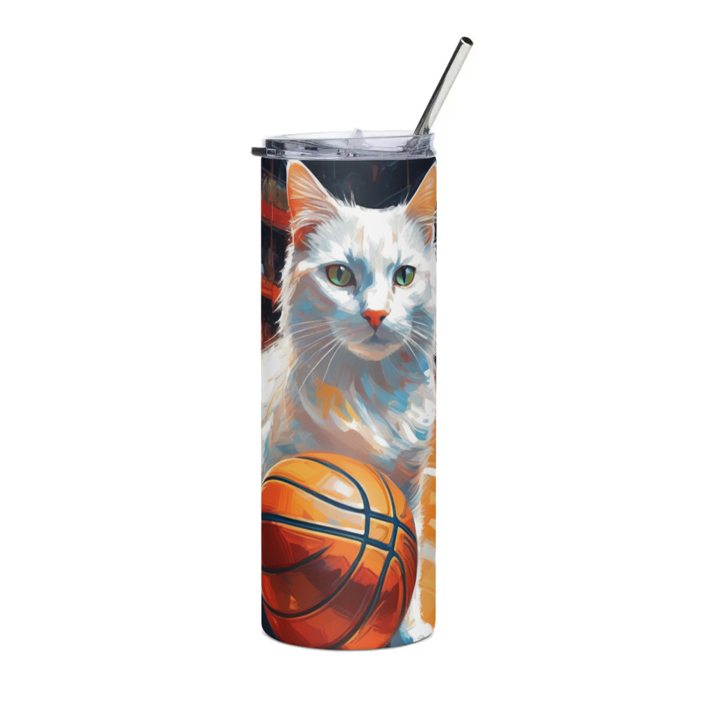 PugMug Custom White Companion Cat Stainless Steel Tumbler
