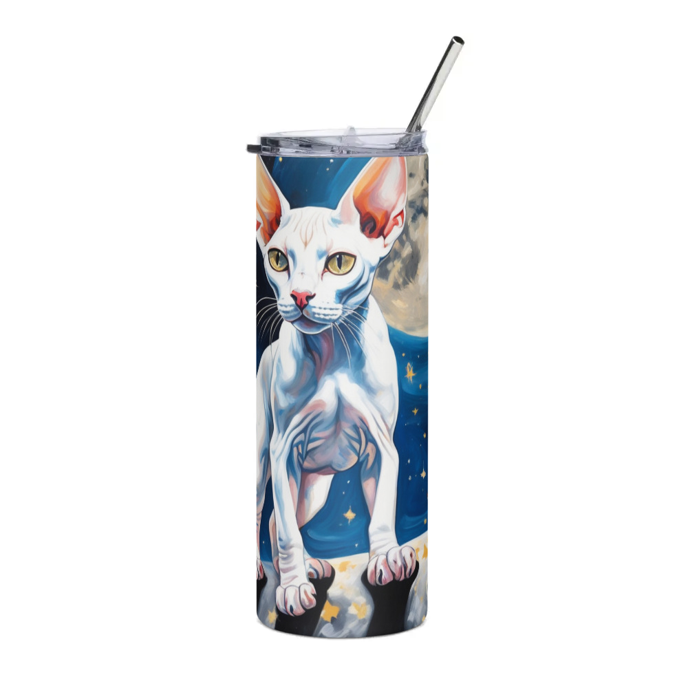 PugMug Custom White Sphynx Cat Stainless Steel Tumbler