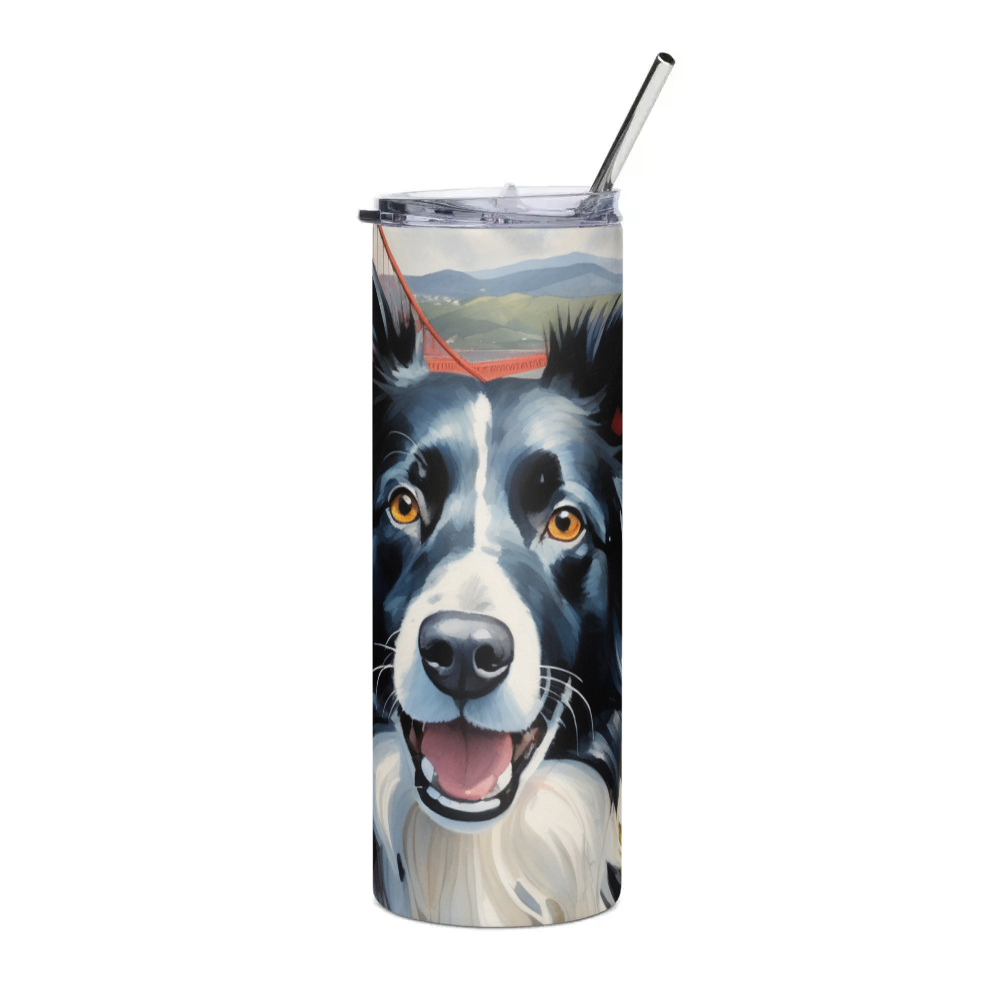 PugMug Custom Border Collie Stainless Steel Tumbler