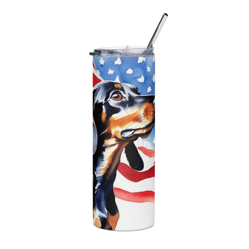 PugMug Custom Black Dachshund Stainless Steel Tumbler
