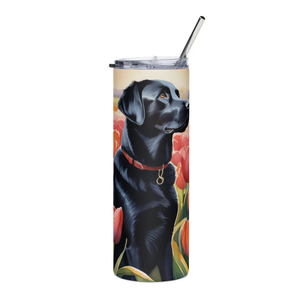 PugMug Custom Black Labrador Retriever Stainless Steel Tumbler