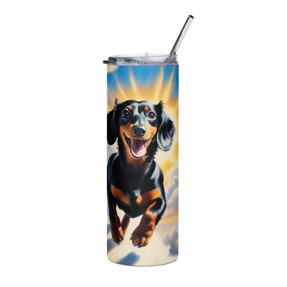 PugMug Custom Black Dachshund Stainless Steel Tumbler