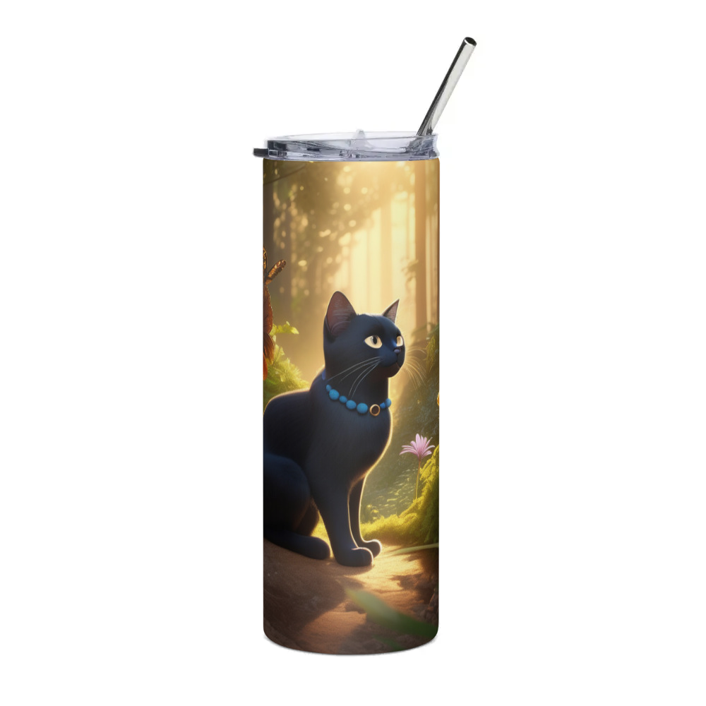 PugMug Custom Black Exotic Cat Stainless Steel Tumbler