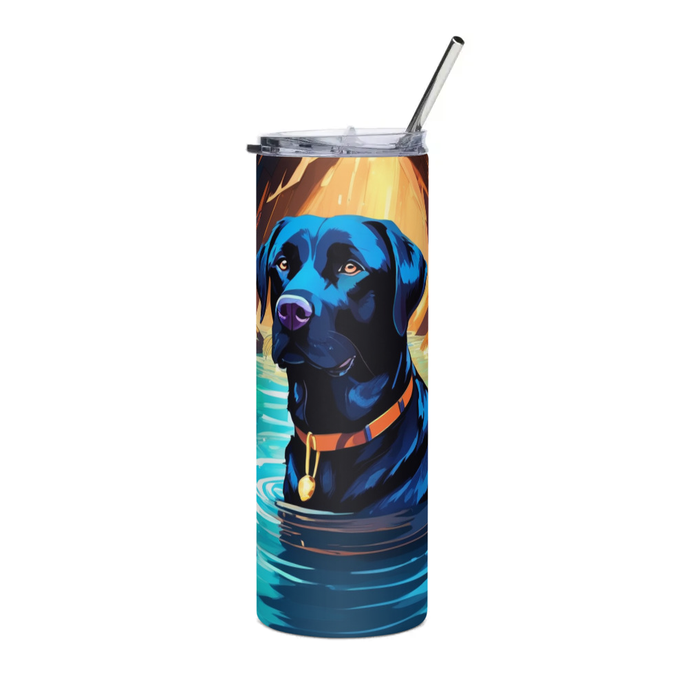 PugMug Custom Black Labrador Retriever Stainless Steel Tumbler