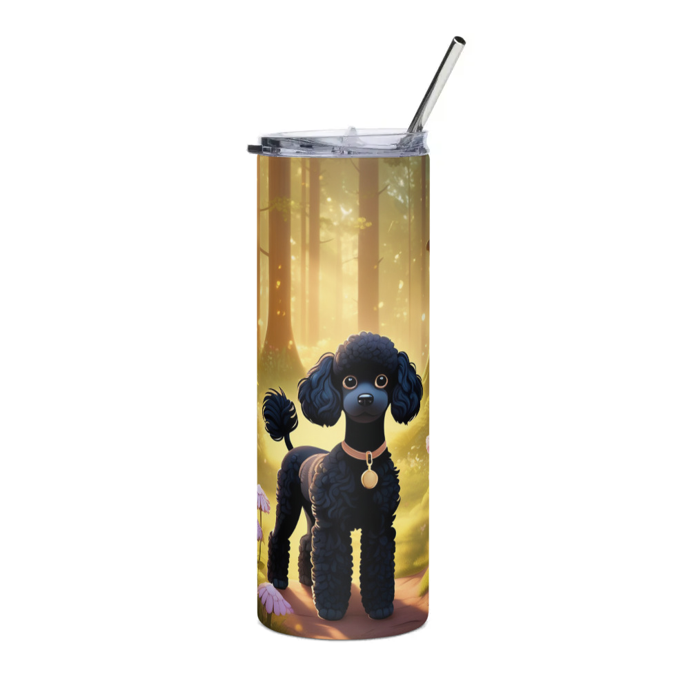 PugMug Custom Black Poodle Stainless Steel Tumbler