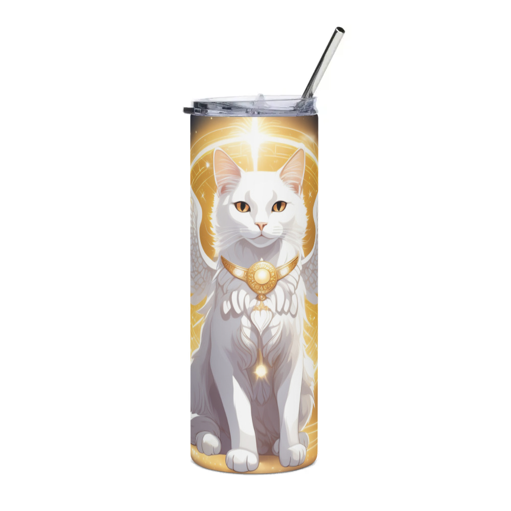 PugMug Custom White Companion Cat Stainless Steel Tumbler
