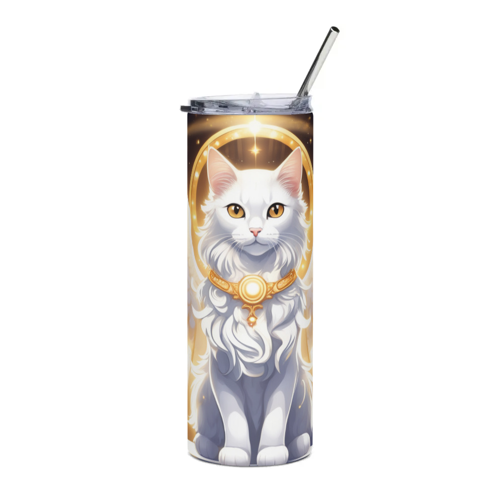 PugMug Custom White Companion Cat Stainless Steel Tumbler
