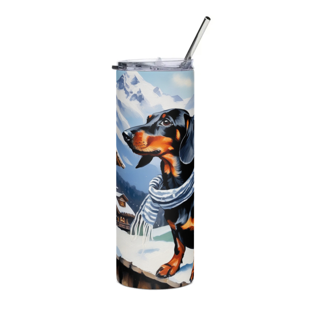 PugMug Custom Black Dachshund Stainless Steel Tumbler