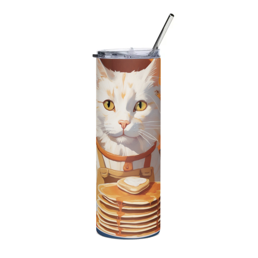 PugMug Custom White Companion Cat Stainless Steel Tumbler