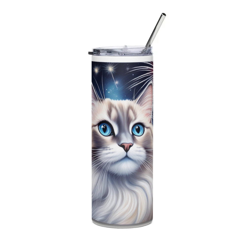 PugMug Custom Tabby Ragdoll Cat Stainless Steel Tumbler