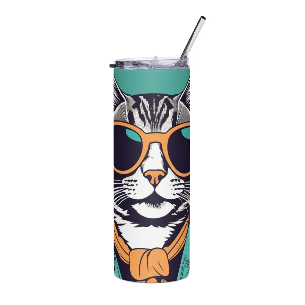 PugMug Custom Tabby Companion Cat Stainless Steel Tumbler