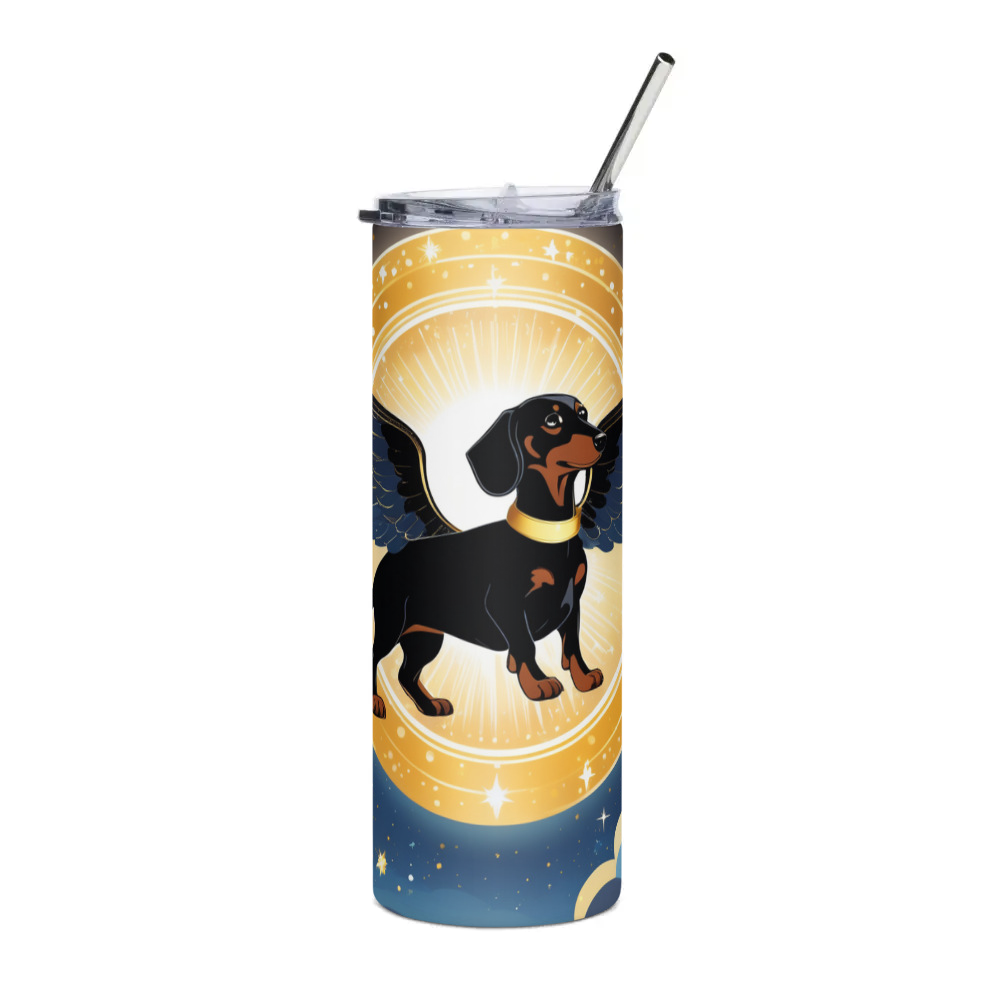 PugMug Custom Black Dachshund Stainless Steel Tumbler