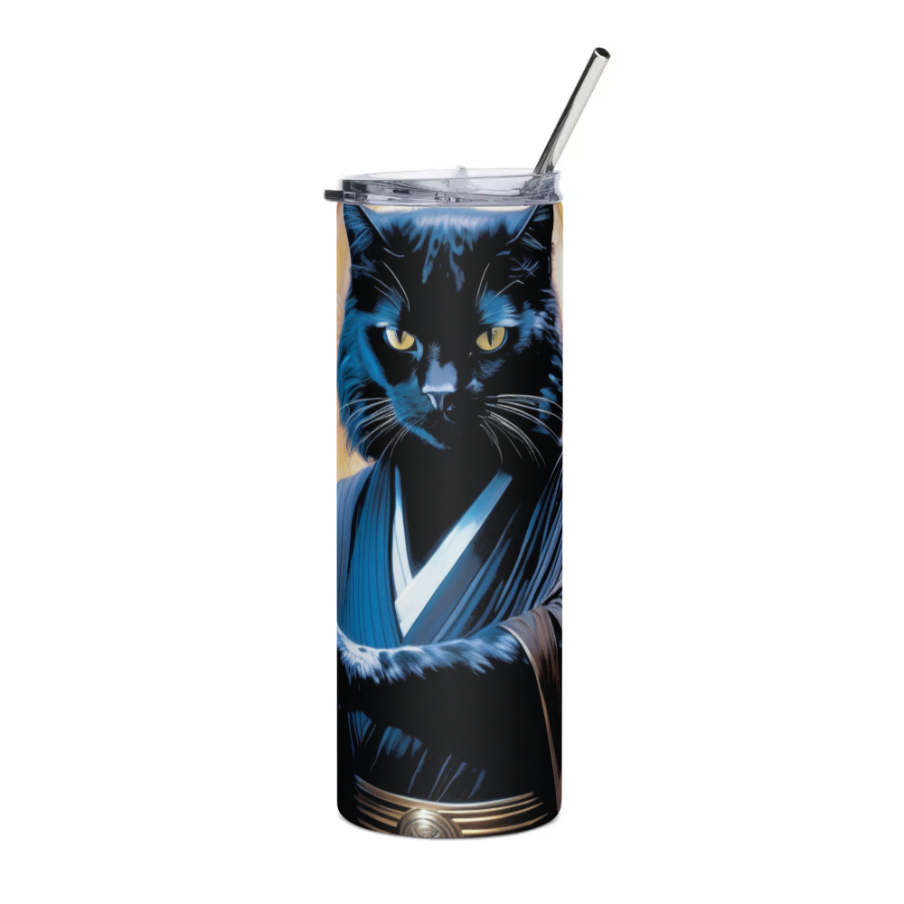 PugMug Custom Black Exotic Cat Stainless Steel Tumbler