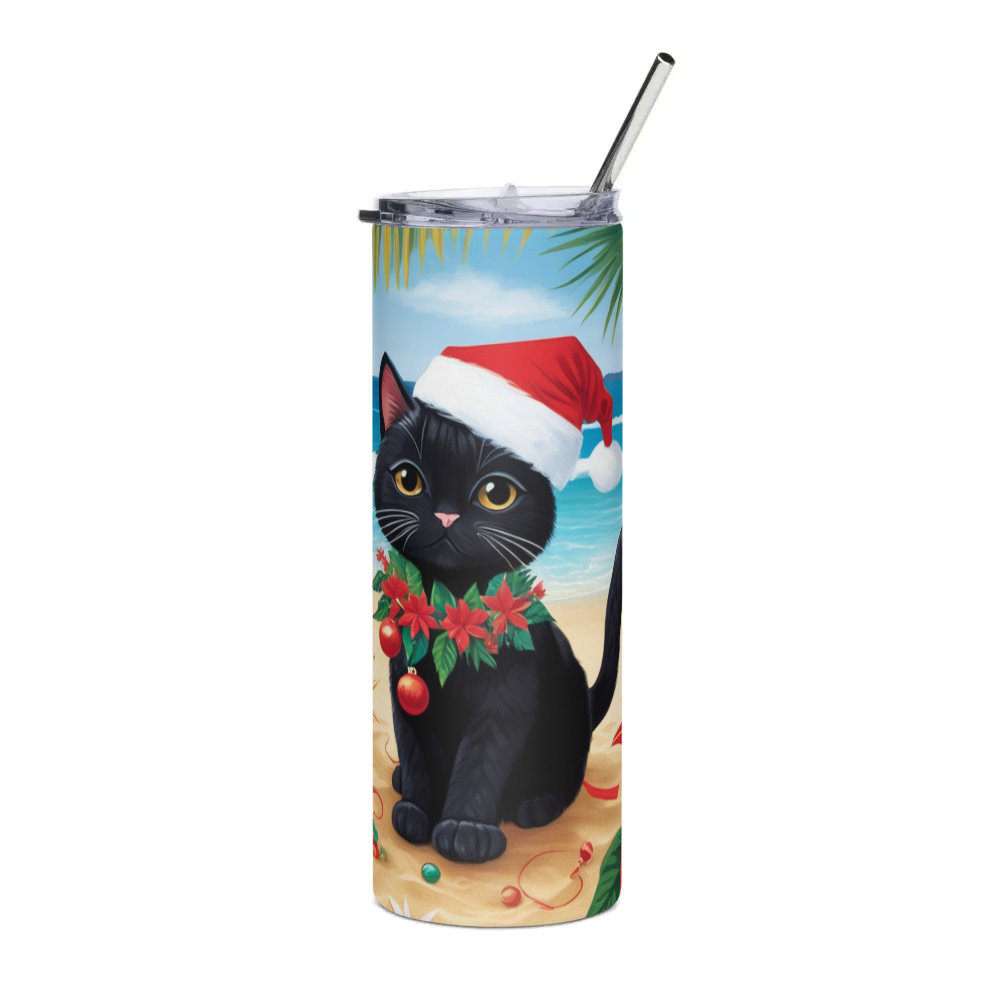 PugMug Custom Black Exotic Cat Stainless Steel Tumbler