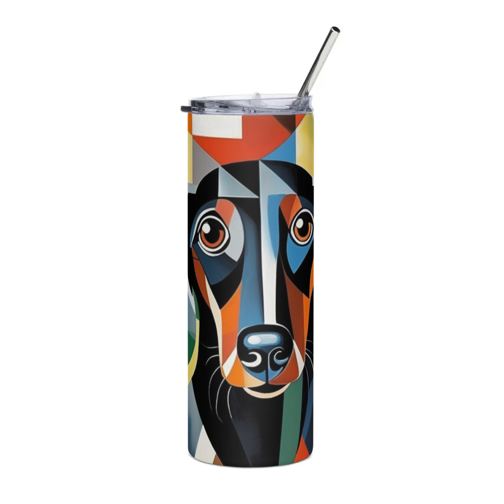 PugMug Custom Black Dachshund Stainless Steel Tumbler