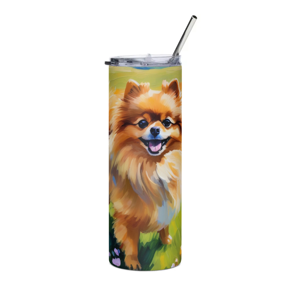 PugMug Custom Tan Pomeranian Stainless Steel Tumbler