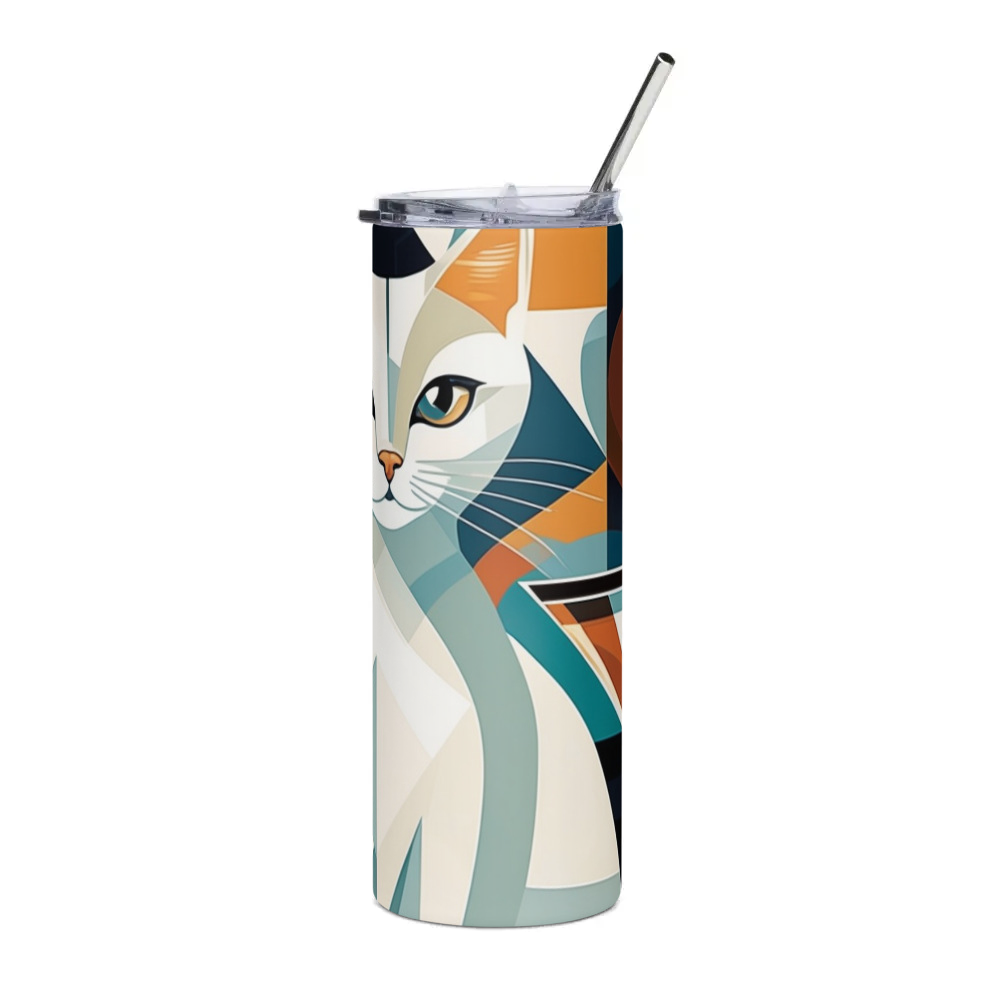 PugMug Custom White Companion Cat Stainless Steel Tumbler