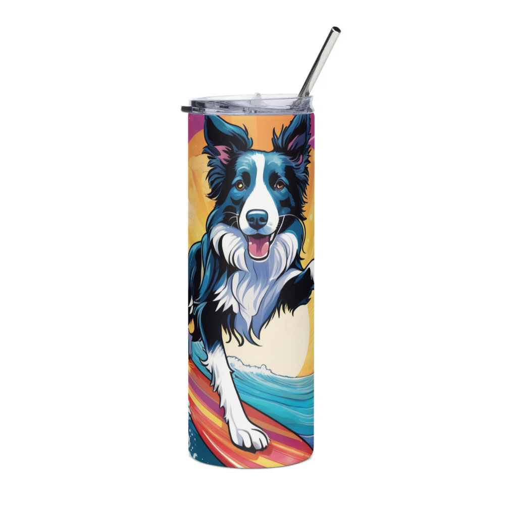 PugMug Custom Border Collie Stainless Steel Tumbler