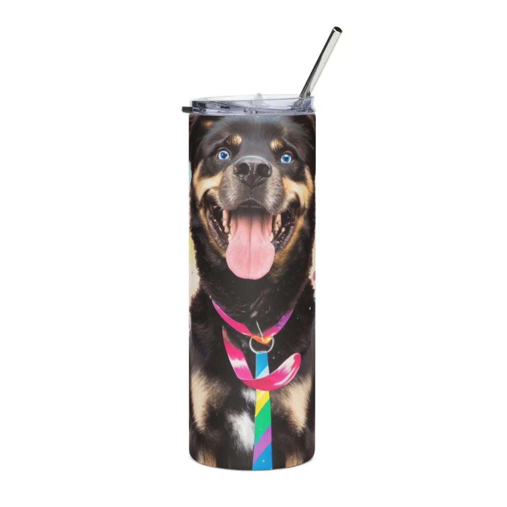 PugMug Custom Blue Stainless Steel Tumbler