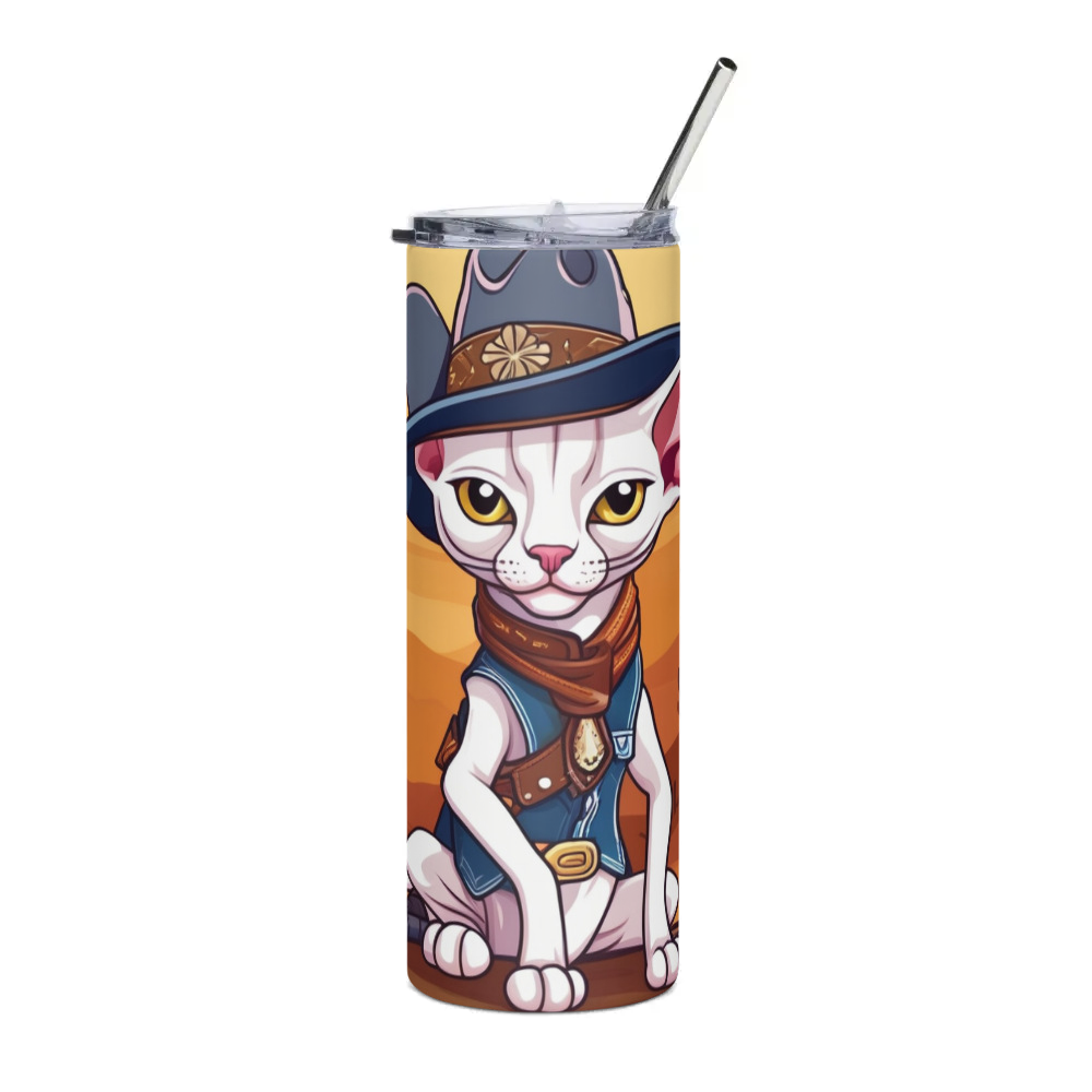 PugMug Custom White Sphynx Cat Stainless Steel Tumbler