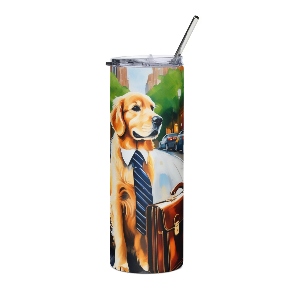 PugMug Custom Golden Retriever Stainless Steel Tumbler