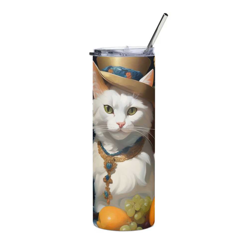 PugMug Custom White Exotic Cat Stainless Steel Tumbler