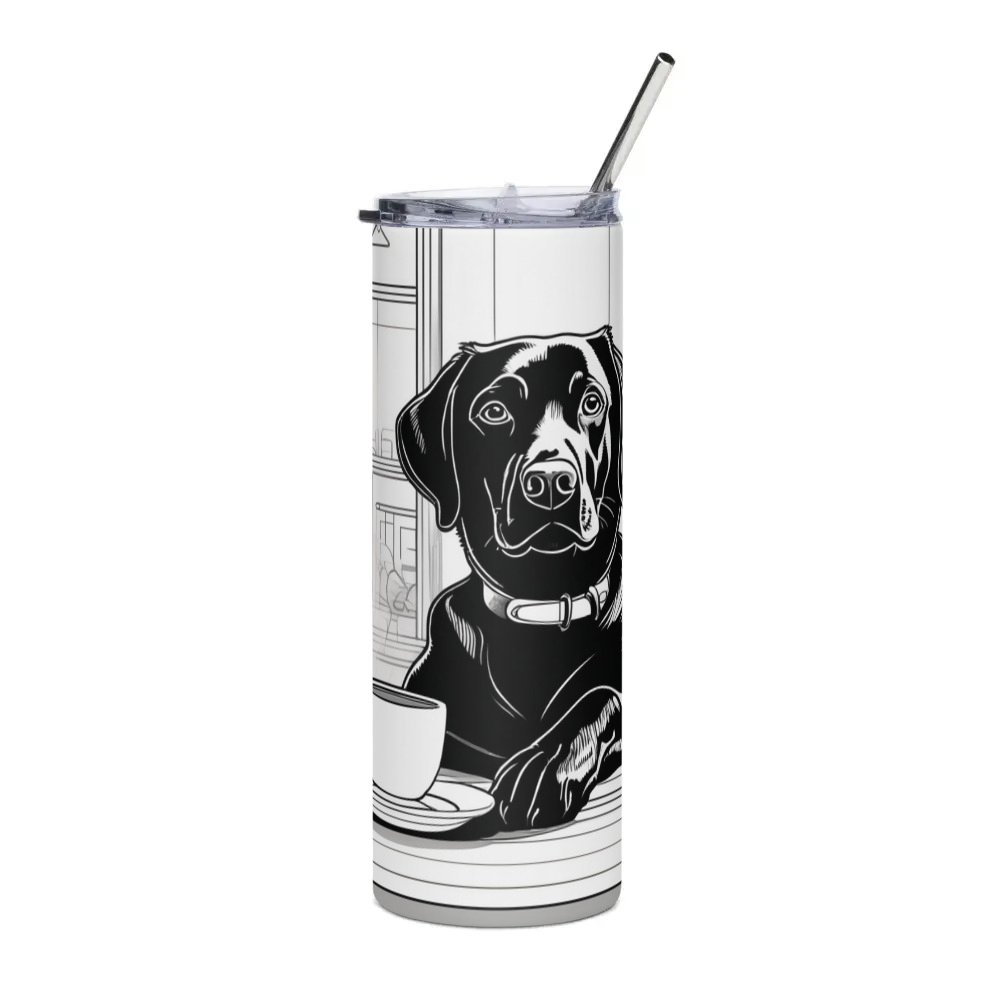 PugMug Custom Black Labrador Retriever Stainless Steel Tumbler