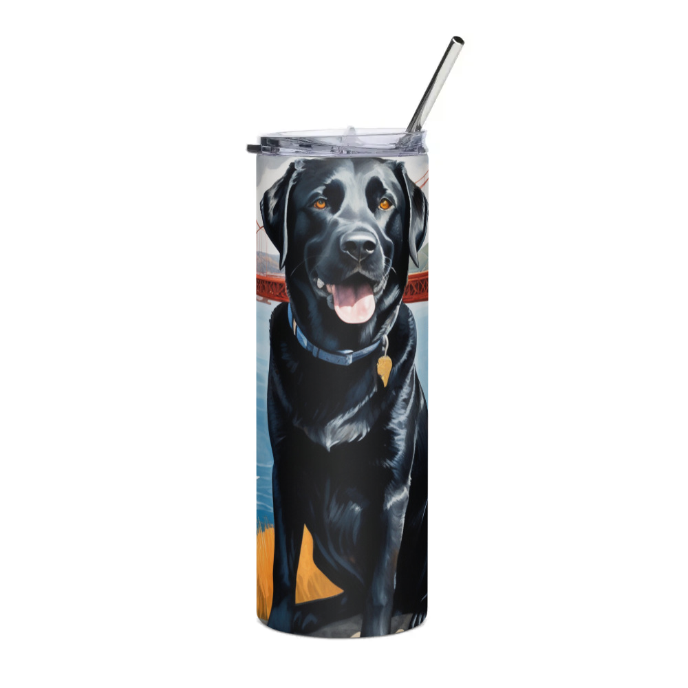 PugMug Custom Black Labrador Retriever Stainless Steel Tumbler