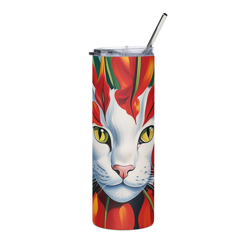 PugMug Custom White Companion Cat Stainless Steel Tumbler