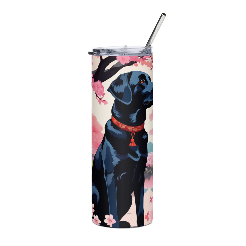 PugMug Custom Black Labrador Retriever Stainless Steel Tumbler