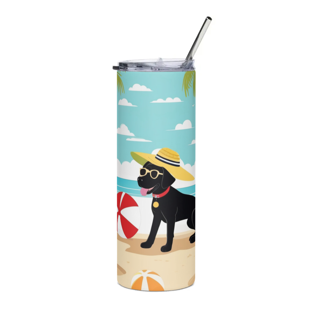 PugMug Custom Black Labrador Retriever Stainless Steel Tumbler