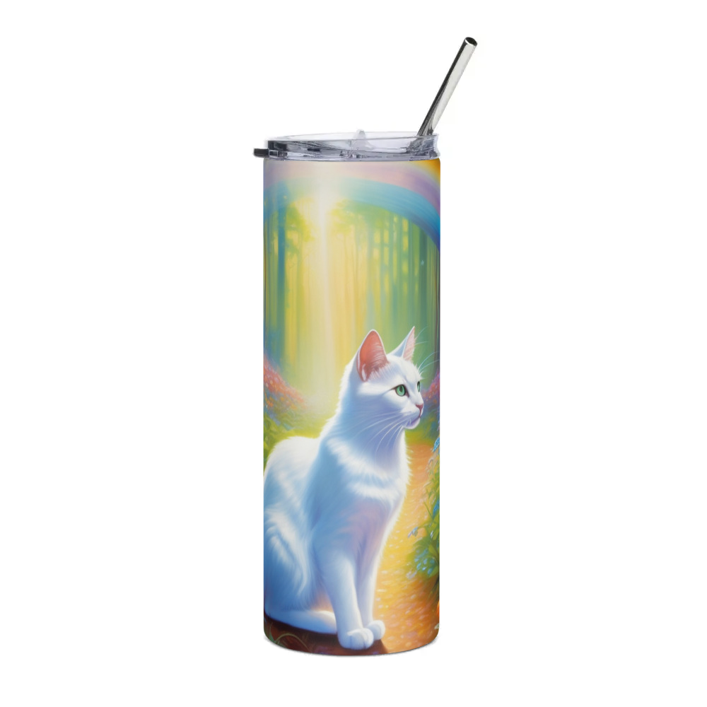 PugMug Custom White Companion Cat Stainless Steel Tumbler
