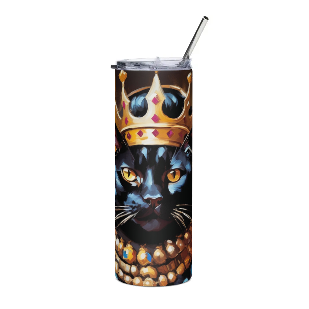 PugMug Custom Black Exotic Cat Stainless Steel Tumbler