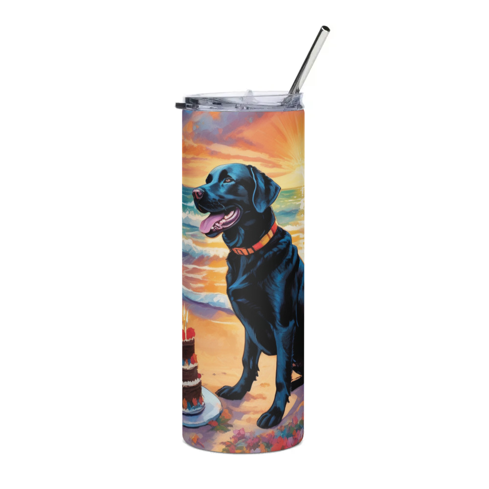 PugMug Custom Black Labrador Retriever Stainless Steel Tumbler