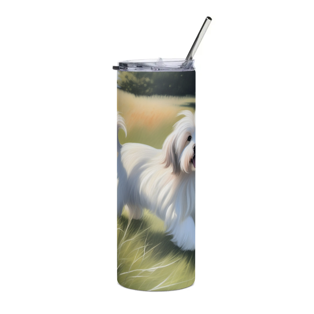 PugMug Custom White Havanese Dog Stainless Steel Tumbler