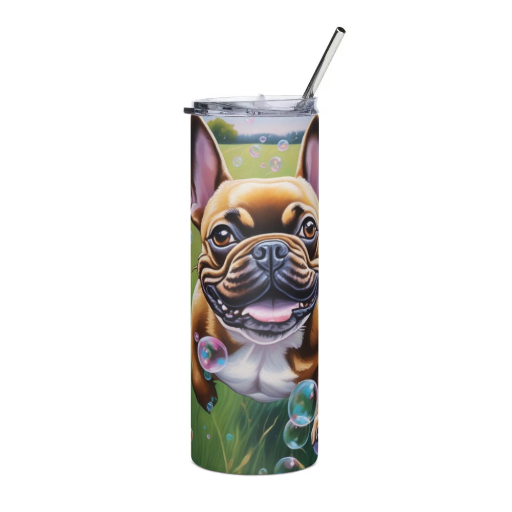 PugMug Custom Tan French Bulldog Stainless Steel Tumbler