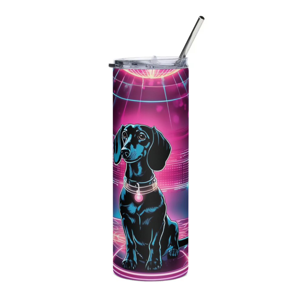 PugMug Custom Black Dachshund Stainless Steel Tumbler